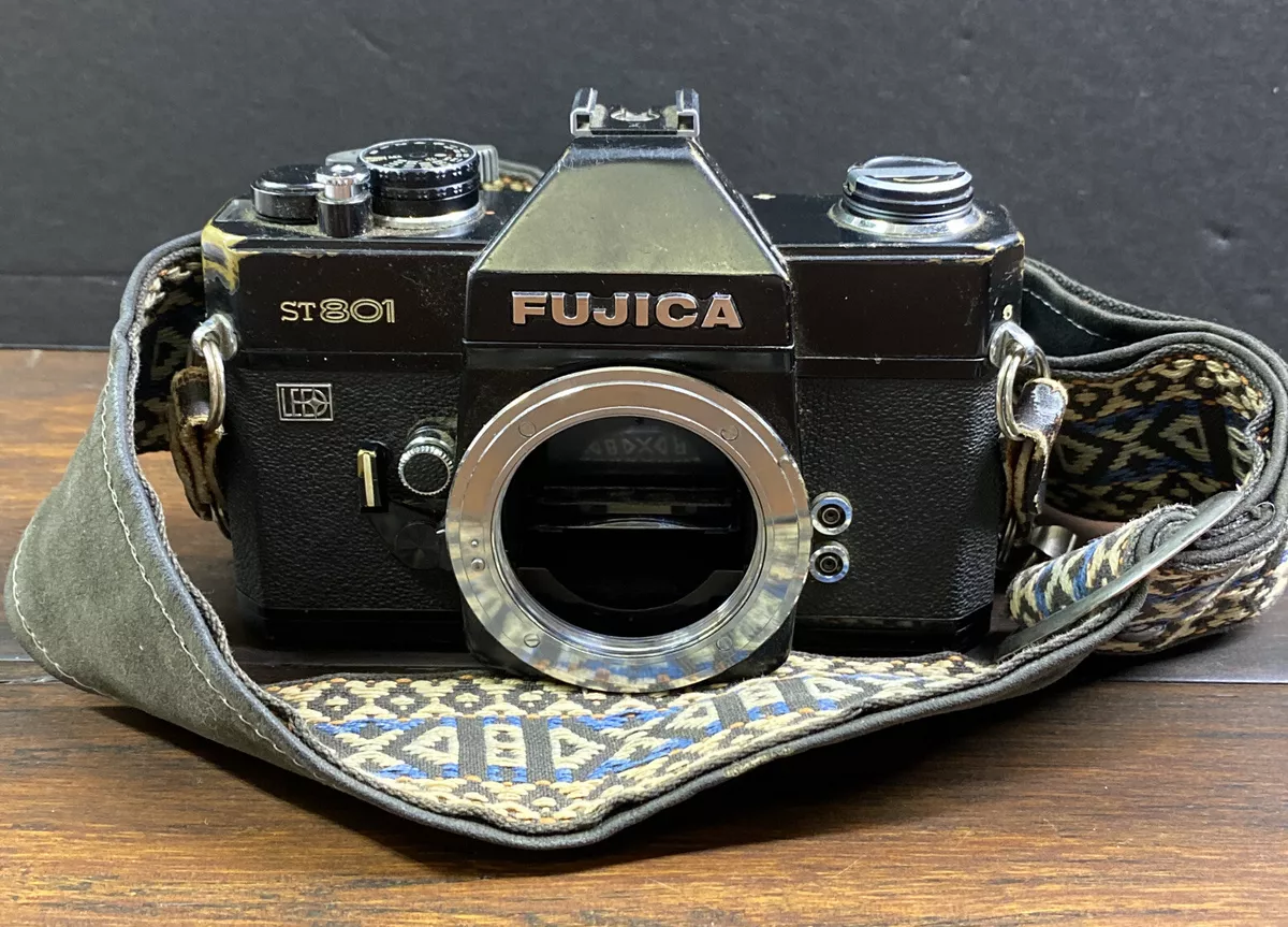 Fujica ST801 LED 35 MM Camera With Case And Strap Body Only No Lens