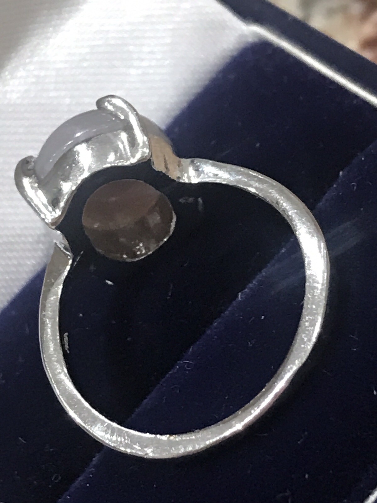 Vintage Solid Silver Banded Agate Hallmarked Ring… - image 4