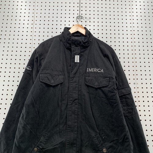 Vintage Emerica Skateboard Coat Jacket Mens Medium Black Long Skate 24x33 - 第 2/16 張圖片