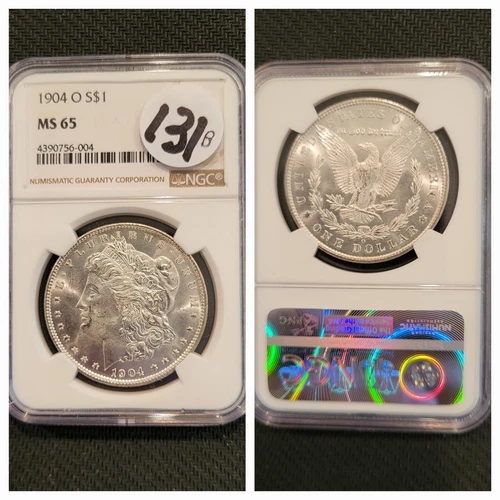 1904 O Morgan Silver Dollar NGC MS65.  Beautiful Mint luster!