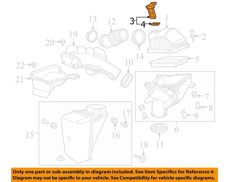 Расходомер воздуха для впрыска б/у топлива подходит для: 2014 Honda Pilot класса A - Изображение 3 из 4