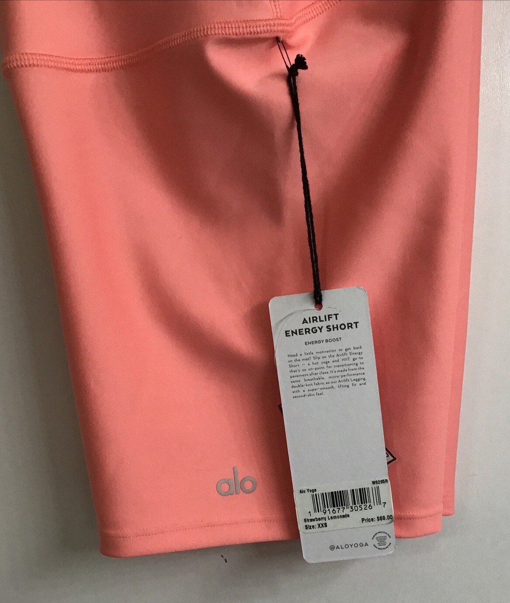 Alo airlift energy short energy boost Strawberry Lemonade size XXS