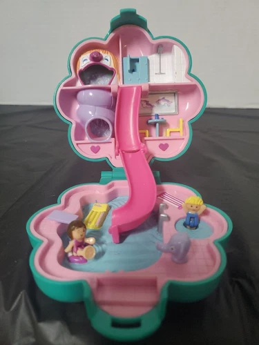 Vintage Polly Pocket Water Fun Park 1990 Two Figures Bluebird See Note