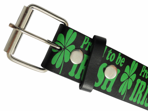 Cinturón trébol trébol estampado día de San Patricio ORGULLOSO DE SER IRLANDÉS NUEVO - Imagen 2 de 3