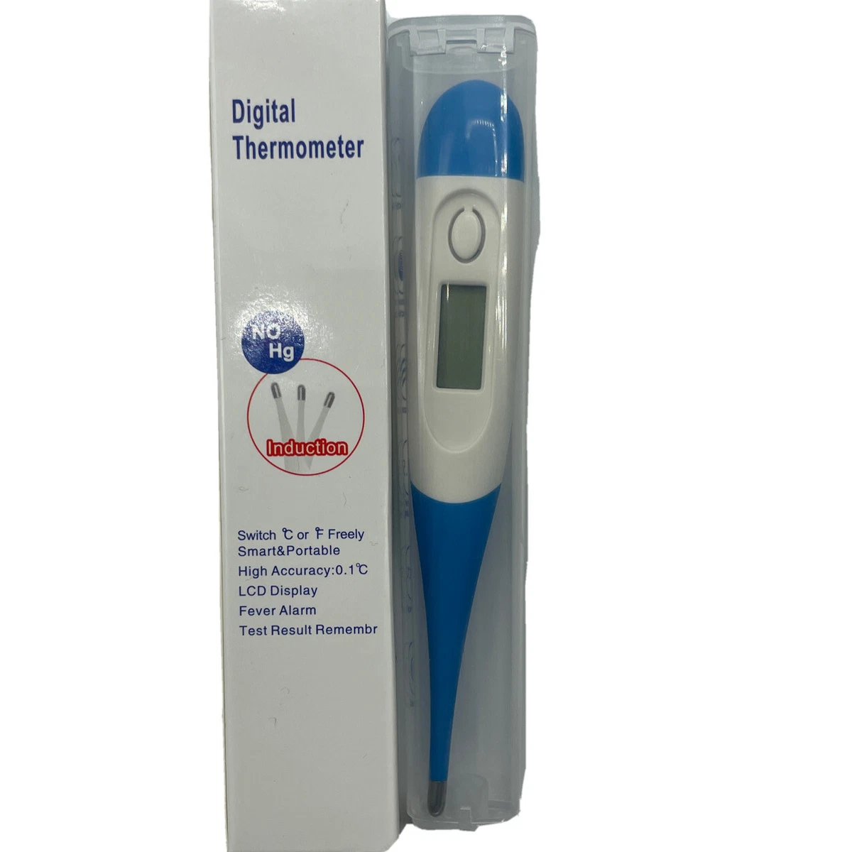 Digital Thermometer For Home Use LCD Display Memory Fever Alarm Induction  Case