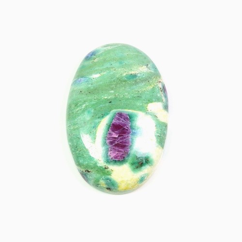 125 Cts Natural RUBY IN FUCHSITE Oval Cabochon Loose Gemstone 48x29 mm MI29-14 - Picture 3 of 7