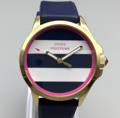 【新品未使用】Juicy Couture 腕時計 Juicy Couture Jet Setter Watch Women 40mm Gold Tone Blue White New