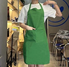 Chef Apron, Adjustable Cooking Apron, with Pockets, Work Clothes, Unisex, Green