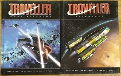 Traveller Core Rulebook and Traveller Highguard Science Fiction Adventure