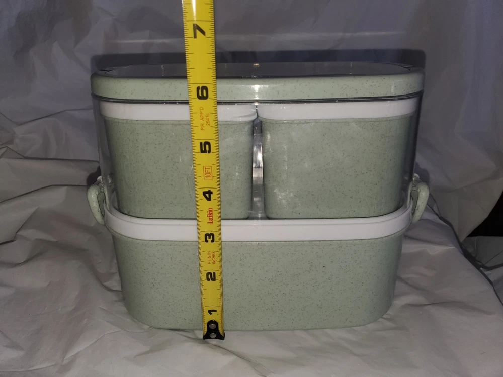 Bento Box Adult Lunch Box New Leak Proof Plastic Two Layers Three Compartments