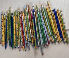 Lot of 100 Wooden decorated Pencils school teachers