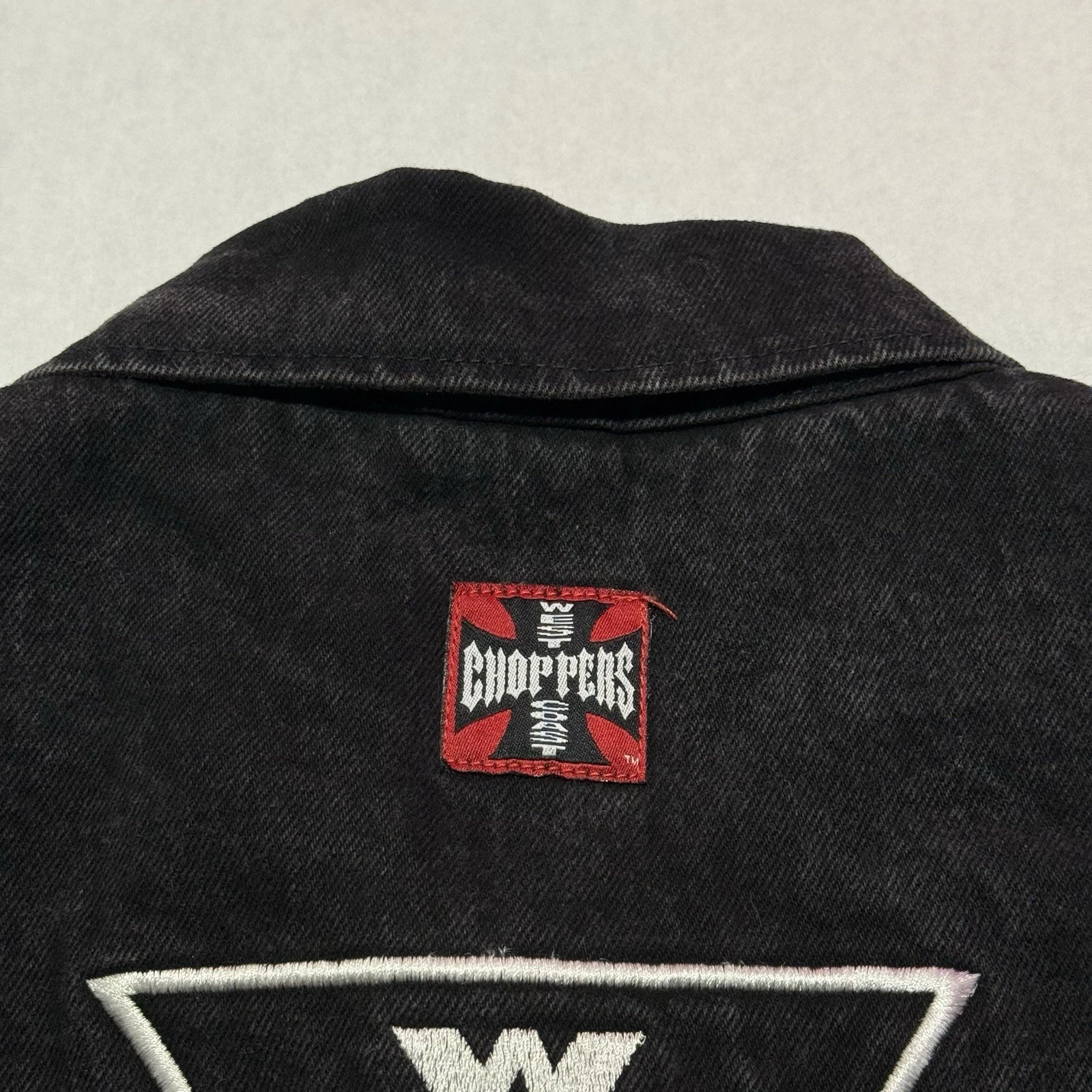 Vintage West Coast Choppers Chore Work Jacket Embroidered Medium Long Beach CA image 4