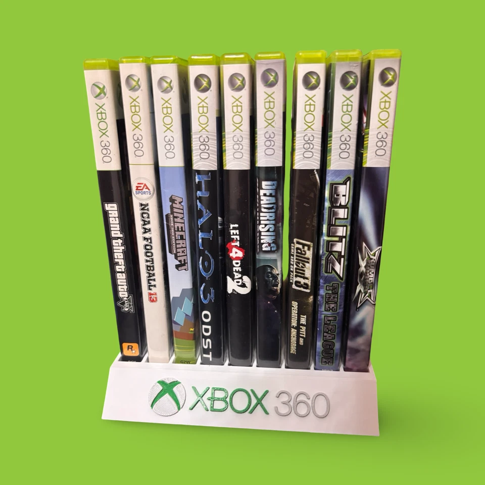 🎮 3D Printed Xbox 360 Game Display Stand – Holds 9 Games w/ Multi-Color Logo - Image 4 of 4