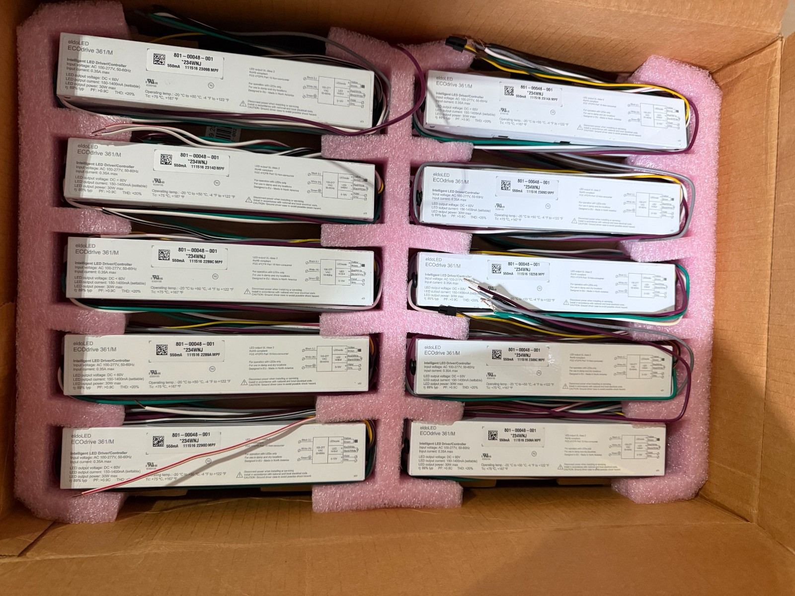 Lot of 40 eldoLED ECOdrive 361/M 550mA 30W 0-10V LED Driver EC0361M1
