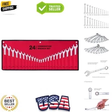 24-Piece  Wrench Set in SAE & Metric – Portable Roll-Up Pouch Included