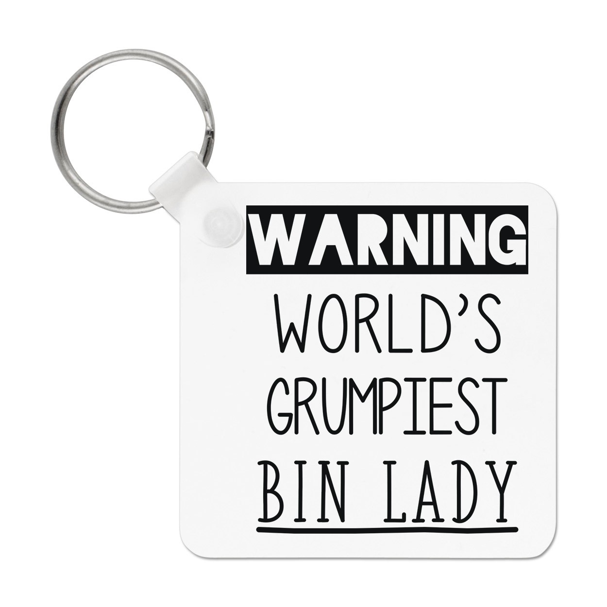 Warning World's Grumpiest Bin Lady Keyring Key Chain Grumpy Awesome Best Funny