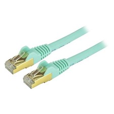 StarTech C6ASPAT2AQ 2ft Aqua Cat6a Shielded P...