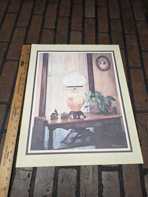 Home Interiors Picture Light & Lace Lamp on the Table C Wray Homco 1982 Vintage