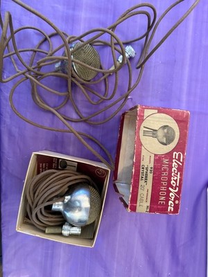 (2) Electro-Voice Spherex 920 Crystal Microphone with cords, 1 in original box