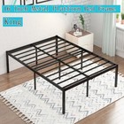 16 " Metal Platform Bed Frame Reinforce W/ Heavy Duty Foundation King For Adult