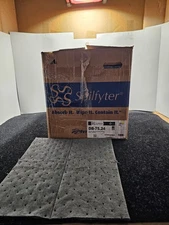 (QTY 100) Spilfyter DB-75 16" x 18" Universal Gray Double-Weight Absorbent Pad