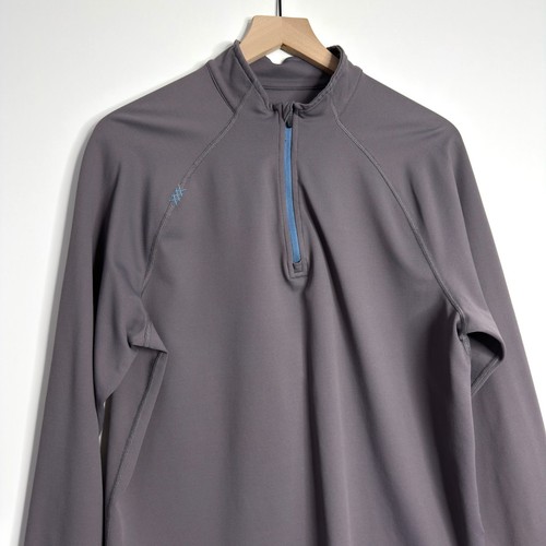 RHONE Mens Session 1/4 Zip Pullover UPF 50 Golf Gray Purple size Medium - Picture 2 of 6
