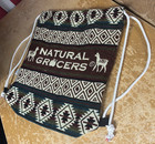 Natural Grocers Drawstring Backpack 17x14" Bag Grocery Wool Llama Woven Ecuador