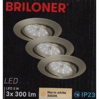 Briloner Warm Weis Led Einbauleuchten 3Er-Set Matt-Nickel 3Xled 3W 300Lm 3000K