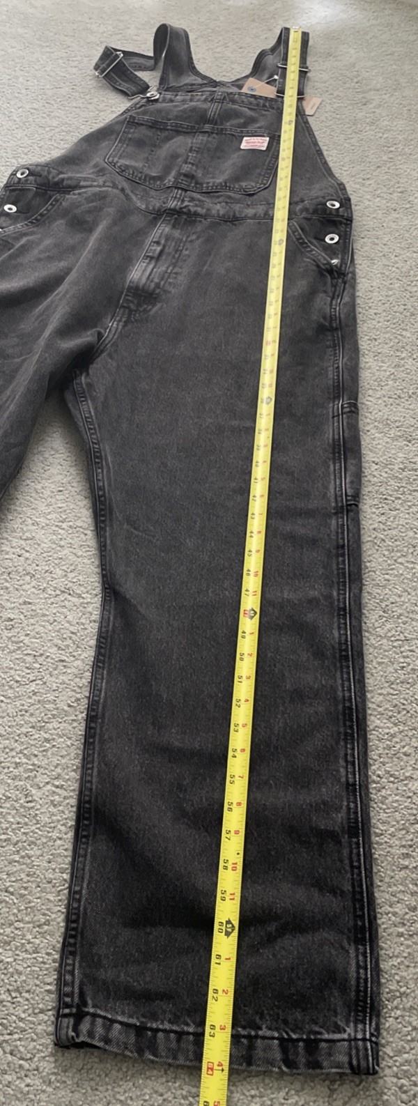 Levi's Jeans Mens Size Large Workwear Red Tab Gray Denim Jeans Overalls Bib