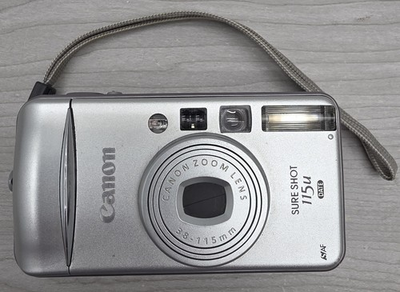 #ad Canon Sure Shot 115u DATE 35mm Point amp; Shoot Film Camera Silver Built in Flash $99.95