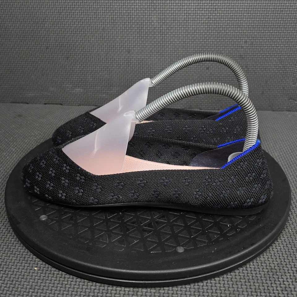 Zapatos Rothy's para mujer talla 7 negros planos tejidos punta puntiaguda ecológicos ballet Foto 3 de 4