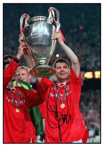 12142. Denis Irwin Signed Pictures (A4 Prints) Man United Wolves Ireland Oldham