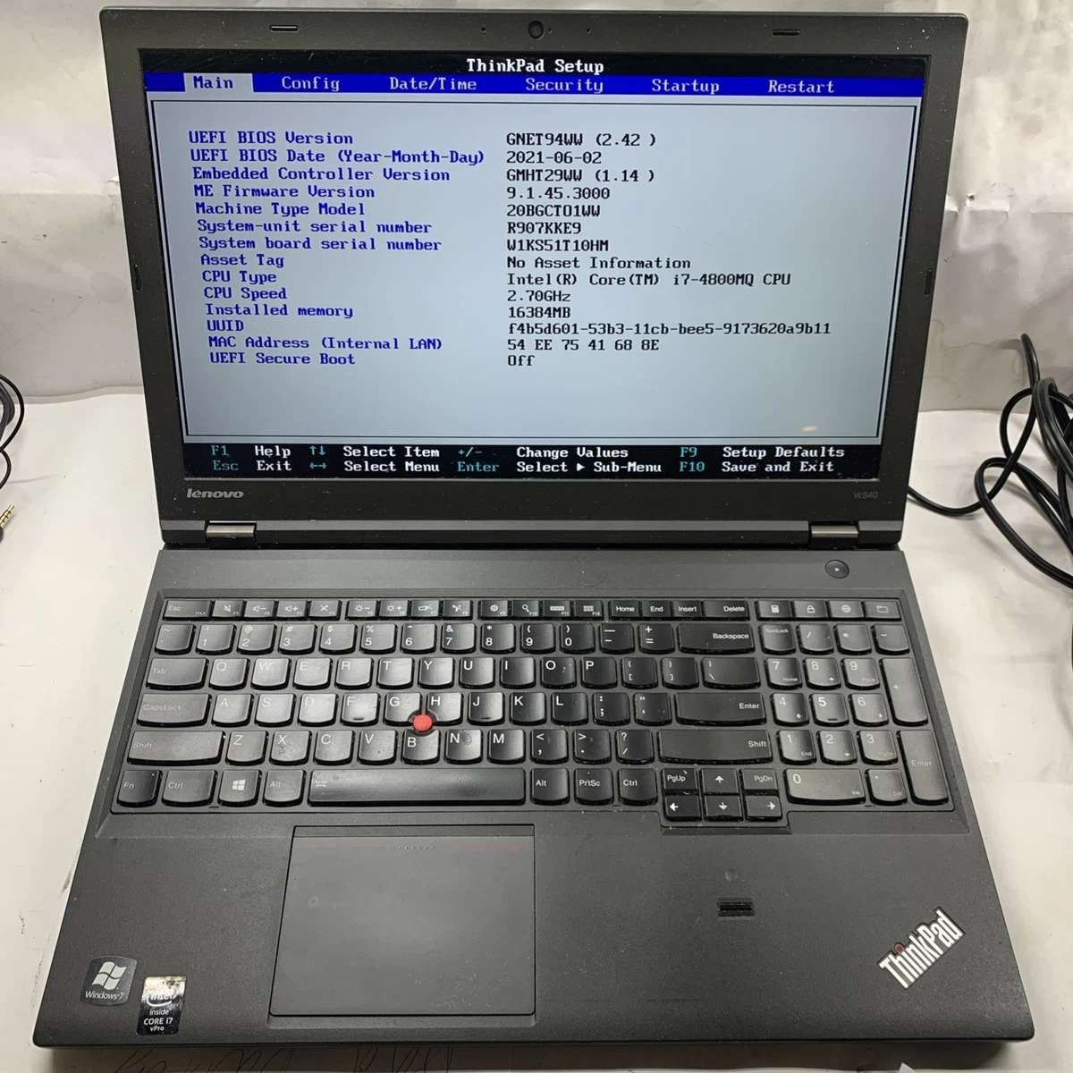 Lenovo ThinkPad W540 Intel Core i7 4th Gen. PC Laptops & Netbooks