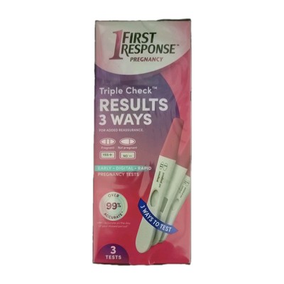 First Response Pregnancy Tests TRIPLE CHECK RESULTS 3 Count  Exp 05/26
