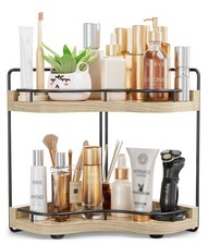 2-Tier Corner Bathroom Counter Organizer with Embedded Screw Holes, Secure  Sta