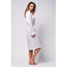 NEW Silk Magnolia Silk Robe Large White