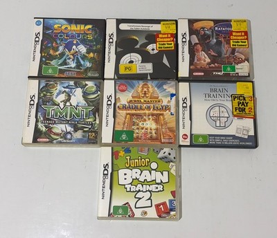 Nintendo DS 7 x Game Bundle - PAL - Rated PG & G - TMNT Transformers Sonic Brain