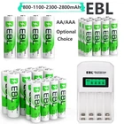 EBL AA, AAA NI-MH Rechargeable Batteries /optional Charger Lot 1100~2800mAh