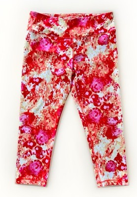90 Degrees by Reflex Women's Sz L Abstract Floral Athletic Capri Pants