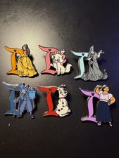 Disneyland 2024 DLR Hidden Mickey Disney “D” Complete 6 Pin Set w/ Hatbox Chaser