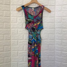 Love-T keyhole waist colorful maxi dress