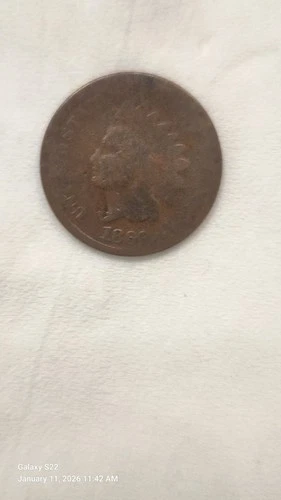 1869 Indian Head Cent- Semi Key AG