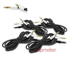 4X 3FT 3.5MM AUX AUDIO STEREO CABLES CORD BLACK FOR APPLE IPHONE 5 4S IPOD TOUCH