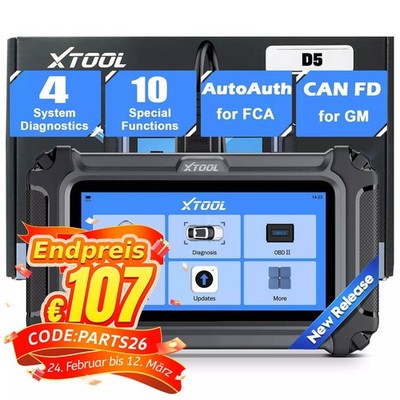2026 XTOOL D5 Profi KFZ Diagnosegerät Auto OBD2 Scanner TPMS EPB SAS ABS BMS Neu