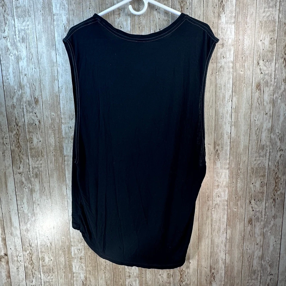 We the Free Free People Muscle Shirt Womens L Black Slinky Minimalist Athleisure - Image 2 of 4