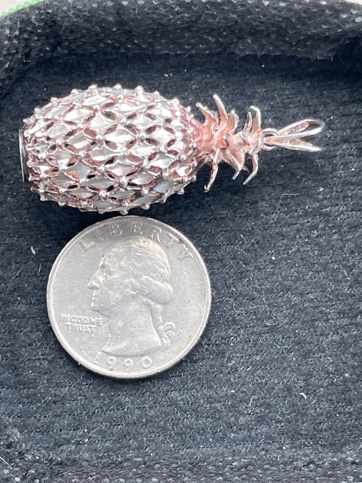 925 sterling silver three-dimensional pineapple c… - image 4