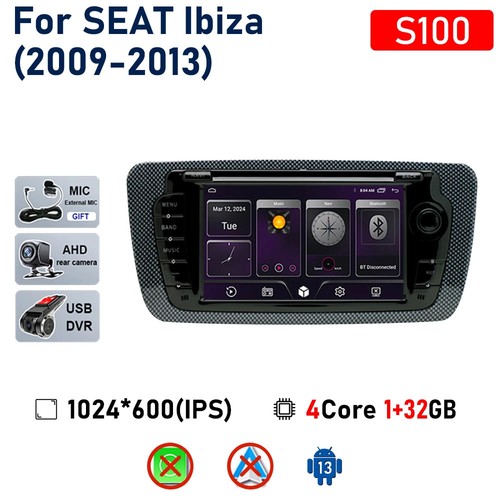 Android Auto For Seat Ibiza 6j MK4 2009-2013 Car Radio Multimedia Video Audio - Picture 35 of 39