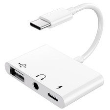 USB C to USB Adapter with 3.5mm Headphone Jack and 60W PD Fast Charging, Type...