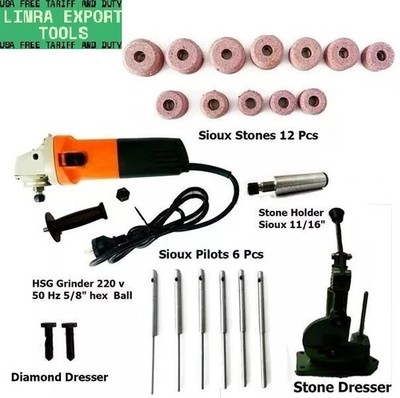 New Valve Seat Grinder And Stones Kit For Servicing Valve Seats - Sioux Style