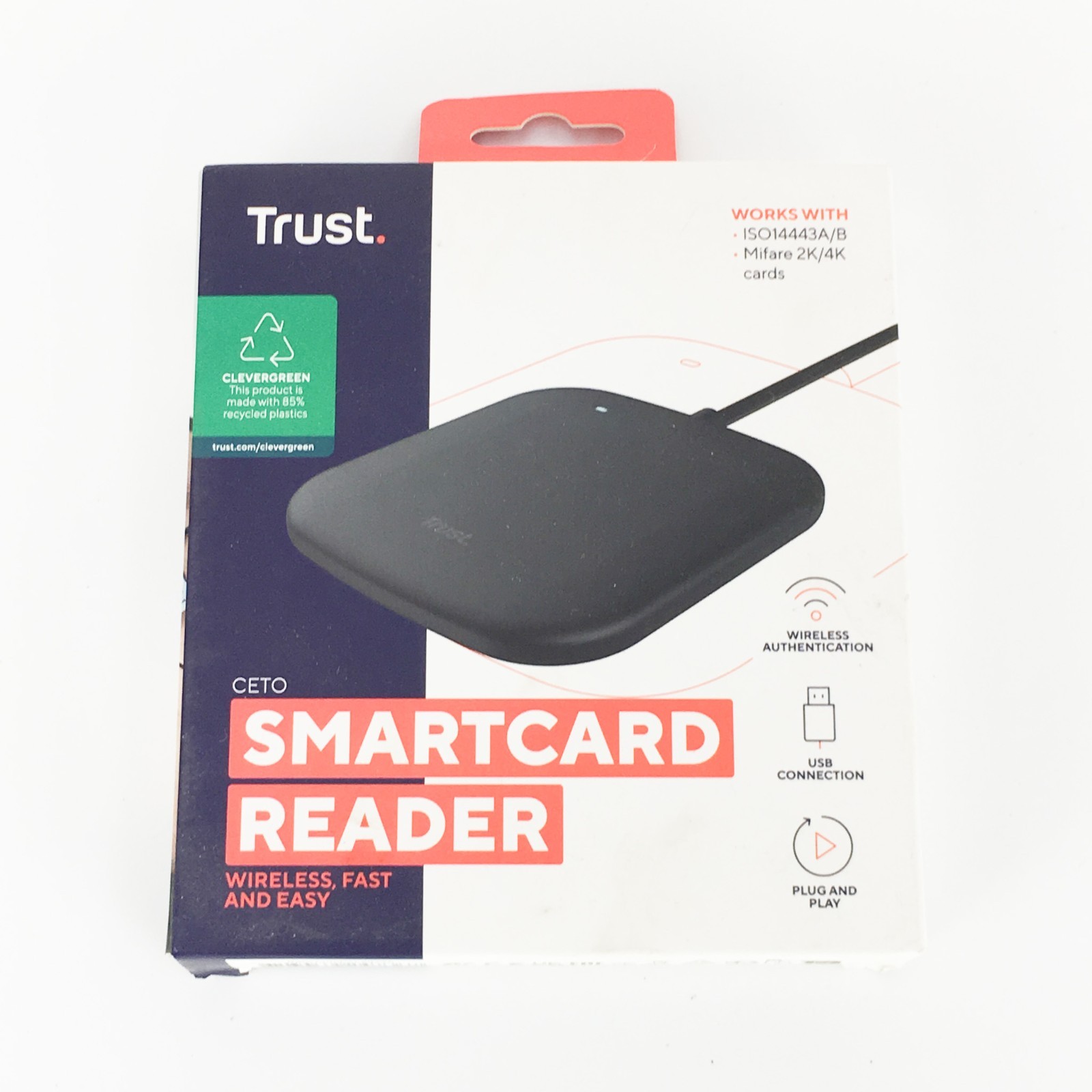 Trust Ceto Contactless Smart Card Reader, NFC Enabled USB Smartcard Reader ISO 1